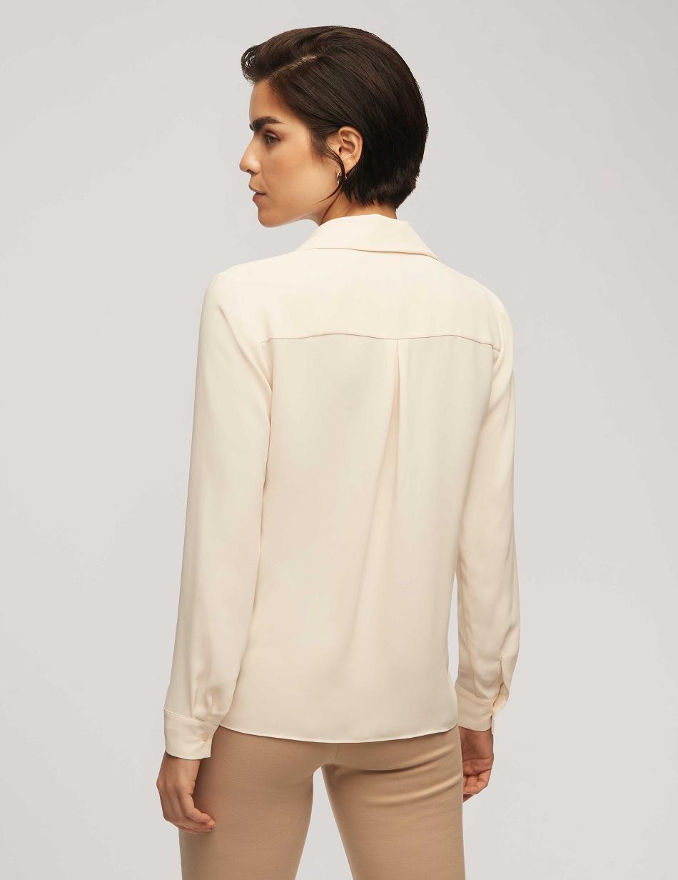 Hauts Anne Klein Long Sleeve Crossover Blouse With Collar   | EOU-5252129